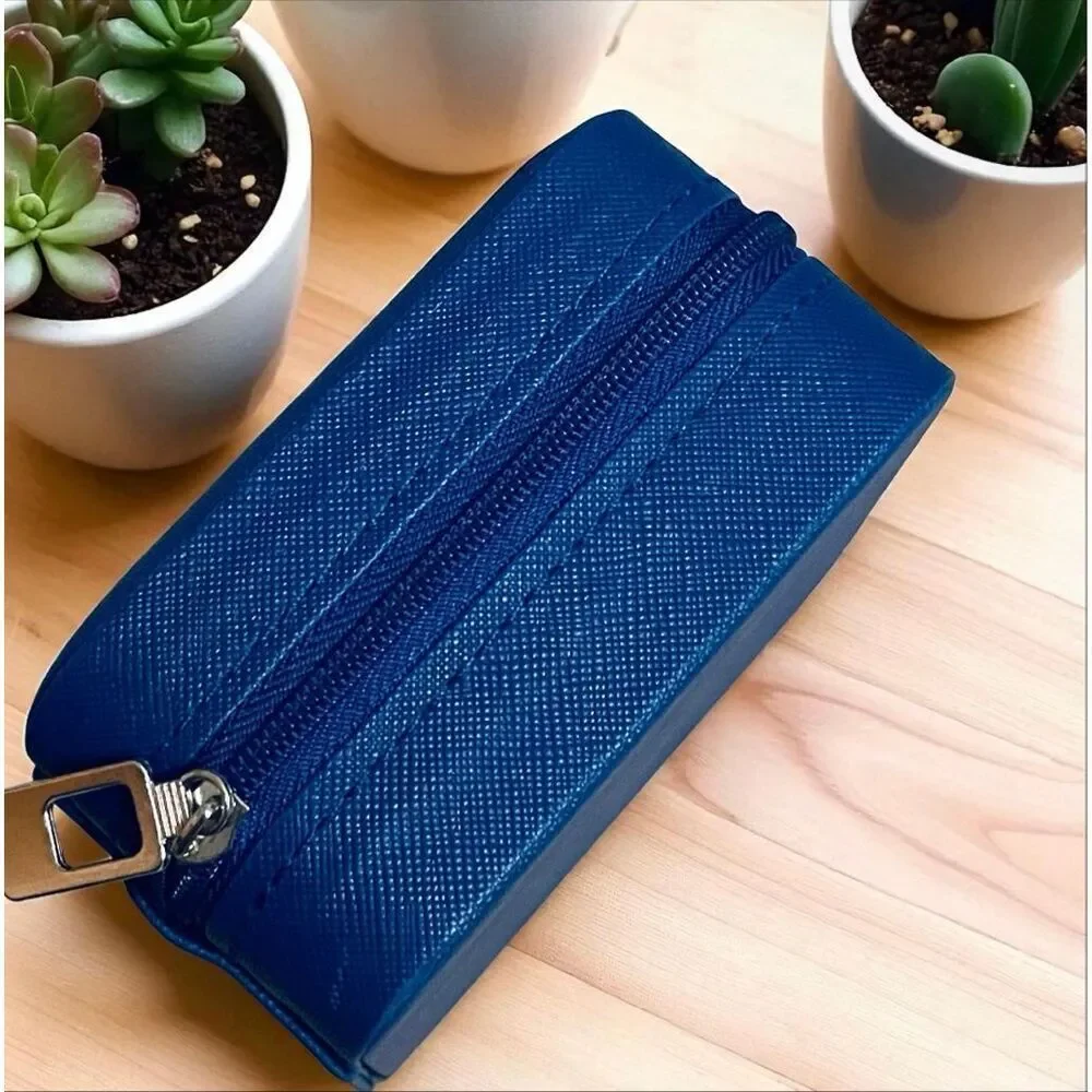 NWT Jewelry Box Case Blue Pu Leather Jewelry Organizer Earrings Bracelets Rings